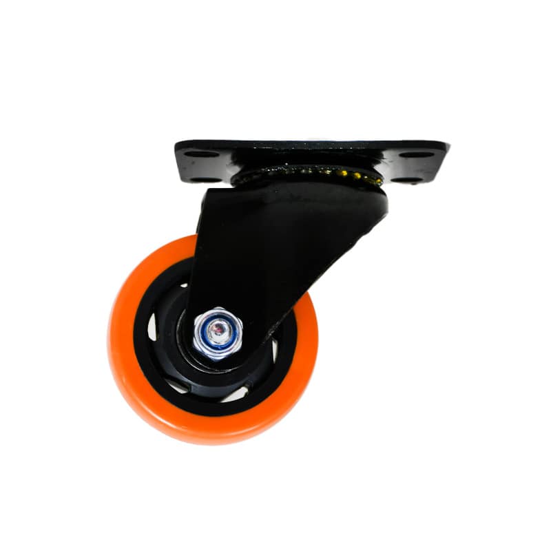 RUEDA 3 BASE METAL GIRATORIA NARANJA NEGRA LH-3454 - Imagen 7