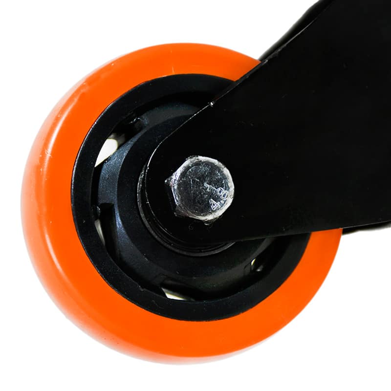 RUEDA 3 BASE METAL GIRATORIA NARANJA NEGRA LH-3454 - Imagen 3