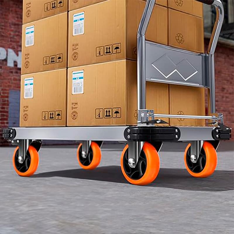 RUEDA 3 BASE METAL GIRATORIA NARANJA NEGRA LH-3454