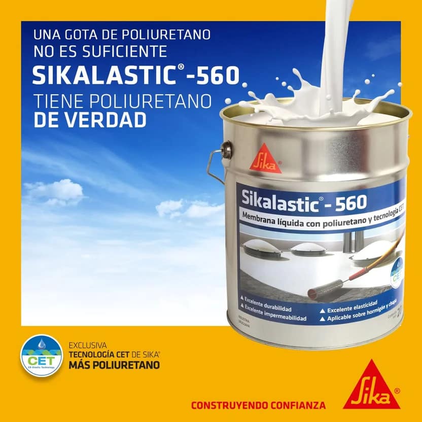 Membrana líquida con poliuretano Sikalastic-560 blanco 4 kg - 20kg - Imagen 4
