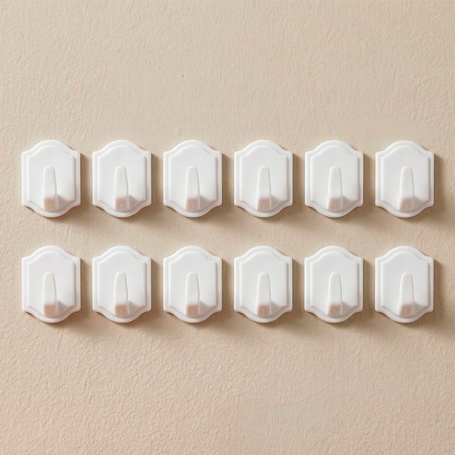 COLGADOR PLASTICO AUTOADHESIVO 12 UNIDADES LH-1216