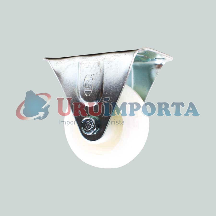 RUEDA BLANCA 2.5″ BASE METALICA FIJA LH-1695