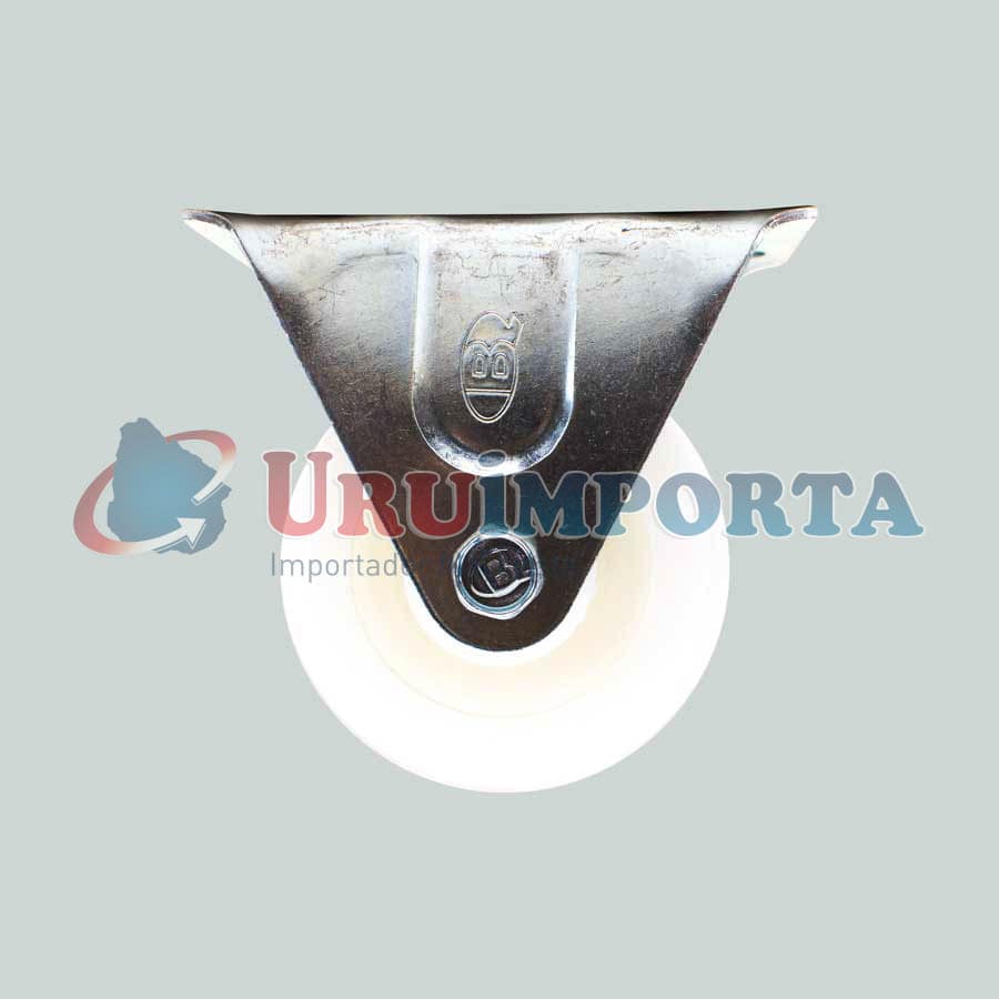 RUEDA BLANCA 2.5″ BASE METALICA FIJA LH-1695 - Imagen 2