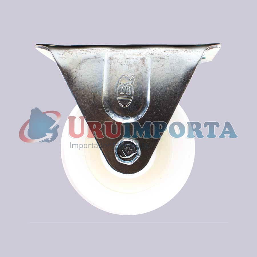 RUEDA BLANCA 4″ BASE METALICA FIJA LH-1697 - Imagen 2