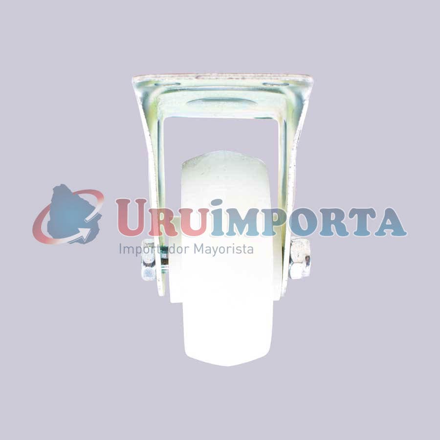 RUEDA BLANCA 4″ BASE METALICA FIJA LH-1697 - Imagen 3