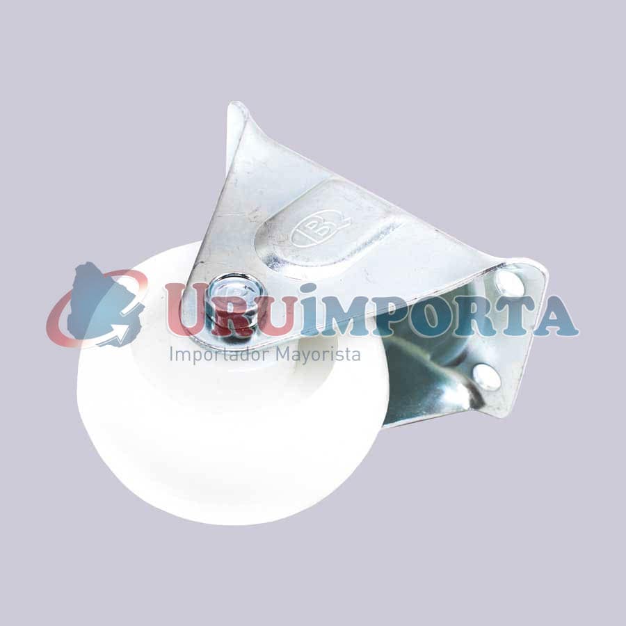 RUEDA BLANCA 4″ BASE METALICA FIJA LH-1697 - Imagen 4