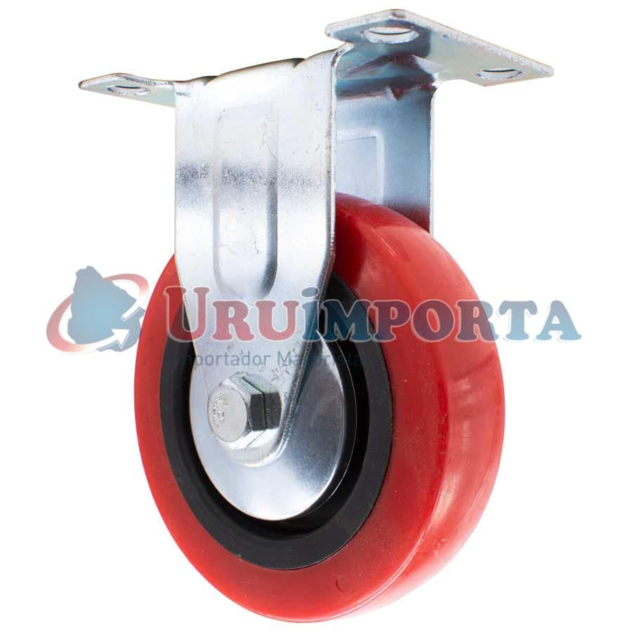 RUEDA BASE METALICA 5″ FIJA COLOR ROJO LH-1692 - Imagen 6