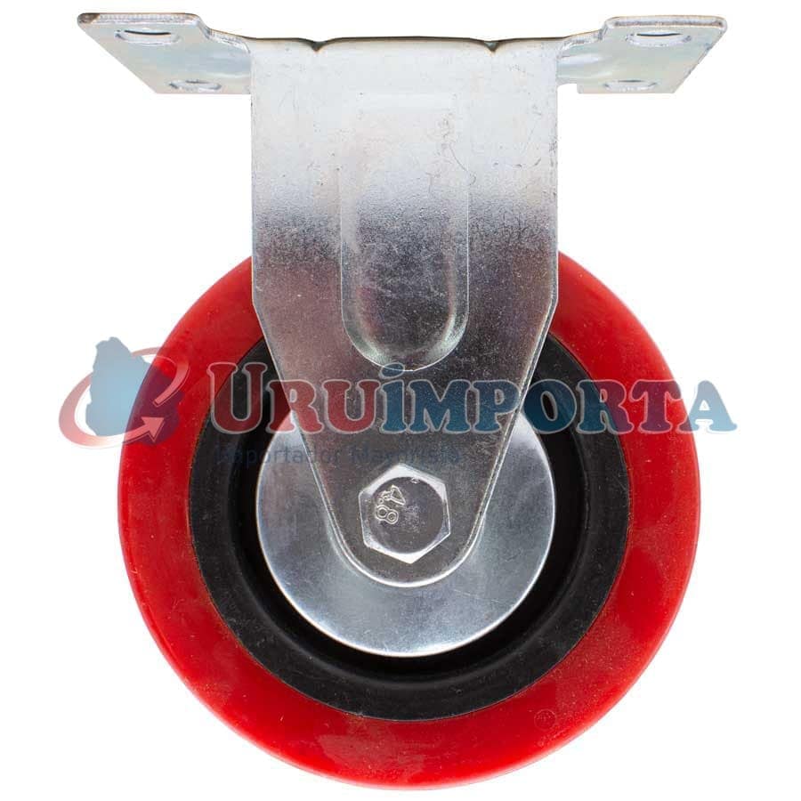 RUEDA BASE METALICA 5″ FIJA COLOR ROJO LH-1692 - Imagen 2