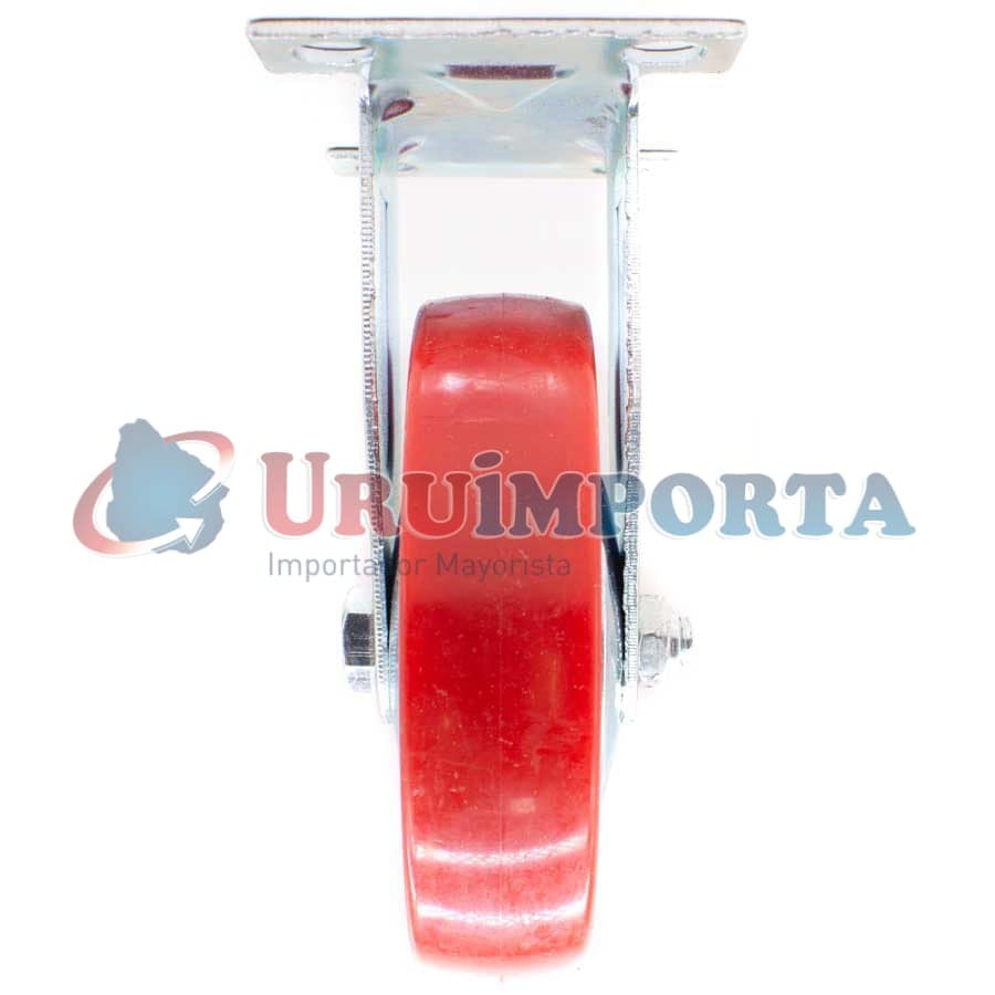 RUEDA BASE METALICA 5″ FIJA COLOR ROJO LH-1692 - Imagen 3