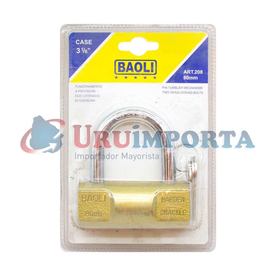 CANDADO BRONCEADO EN BLISTERS 80MM BAOLI LH-1278 - Imagen 8