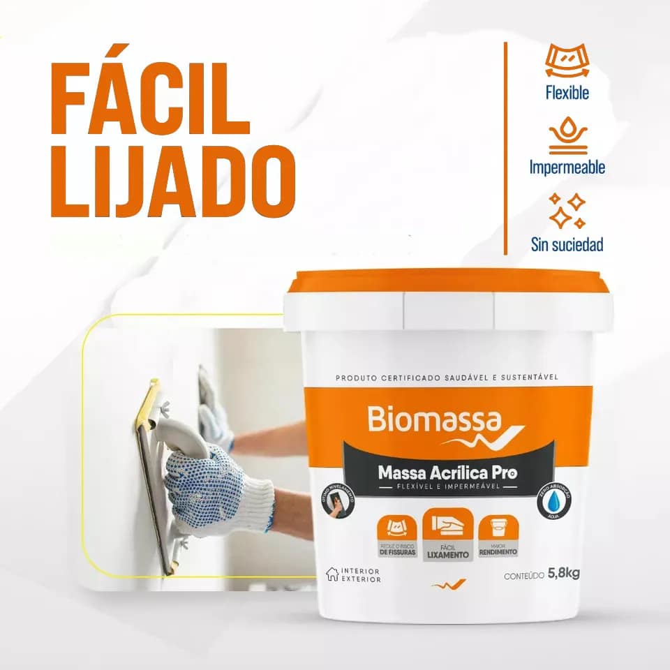 Enduido Pared Exterior Acrílico Fácil Lijado Biomassa 25 Kg - Imagen 3