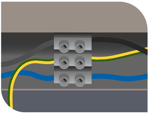 Conexión eléctrica con borneras